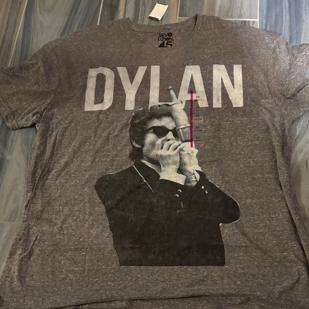 Bob Dylan 45 Revolution Men's Charcoal Graphic Tee - NWT